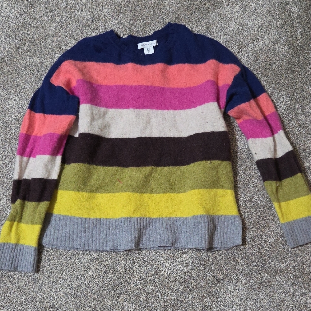 Tabitha Multicolor Striped Crew Neck Sweater